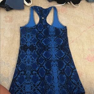 lululemon athletica Blue Snake Print Tank Top